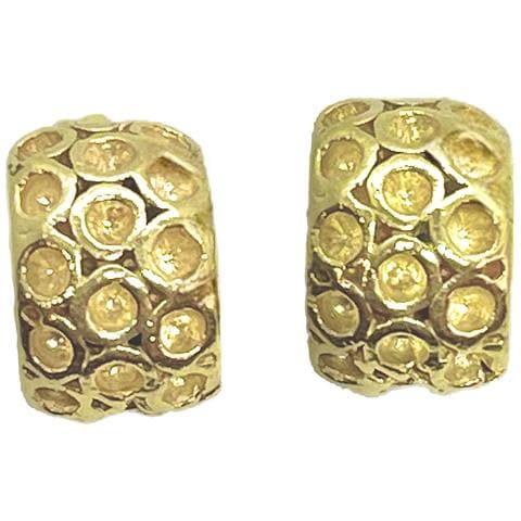 Mini Orecchino A Cerchio A Pois In Oro - Foto 2