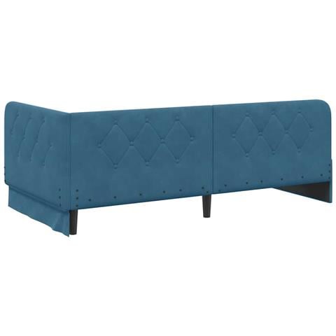 Cornice del letto ad angolo Blu 90 x 190 cm Velluto - Foto 9