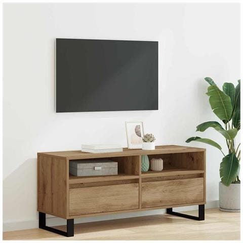 Mobile TV con cassetto Rovere artigianale 100 x 34,5 x 44,5 cm - Foto 2