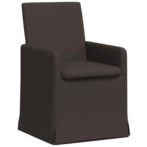 Sedie da pranzo 2 pcs Grigio scuro 57 x 67 x 95 cm Tela - Foto 1