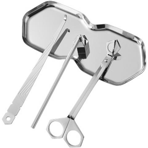 Set Di 4 Utensili Per Candele Aromaterapiche: Vassoio, Taglia Stoppino, Spegni Candela E Mestolo Silver - Foto 1
