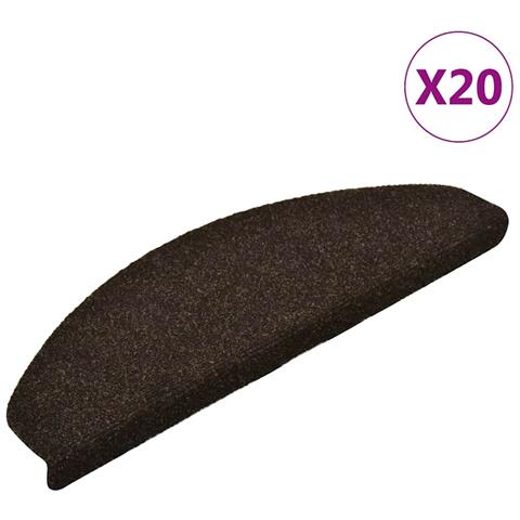 Tappetini per scale autoadesivi 20 pz 65x21x4 cm marrone scuro semicircolari grandi - Foto 1