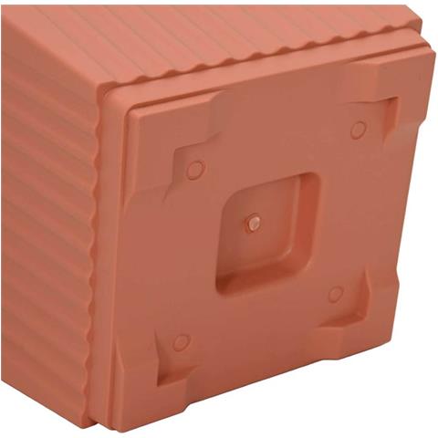 Vaso quadrato per fiori 24 pcs Rosso Mattone 38 x 38 x 30 cm - Foto 9