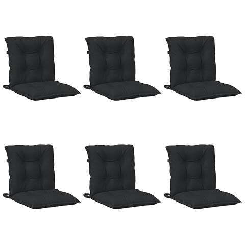 Set di Cuscini per Sedia Bassa 6 pcs Melange Nero - Foto 1