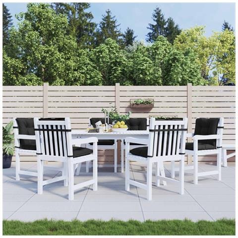 Set di Cuscini per Sedia Bassa 6 pcs Melange Nero - Foto 2