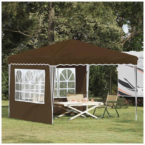 Tenda per feste a pop-up 288 x 288 x 245 cm Tortora - Foto 2