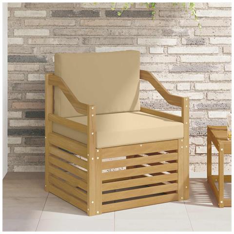 Divano da esterno Poliestere Bianco e beige - Foto 2