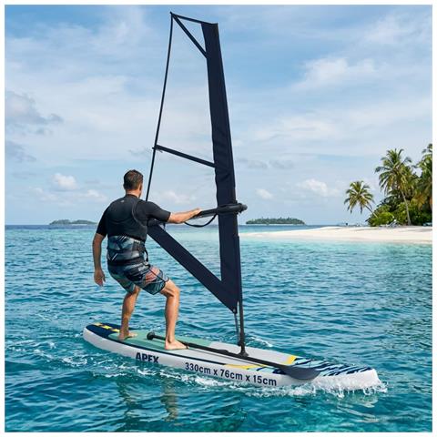 SUP gonfiabile con vela APEX 330 x 76 x 15 cm Blu per - Foto 2
