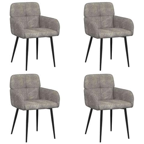 Sedie da pranzo 4 pcs Pelle Scamosciata Sintetica Grigio Chiaro - Foto 1