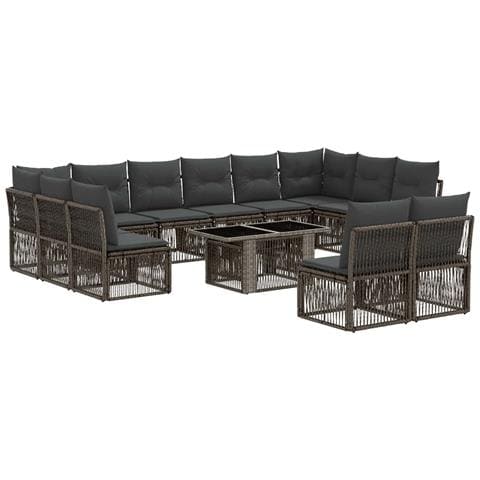 Set Divano da Giardino 13 pz Grigio polyrattan - Foto 1