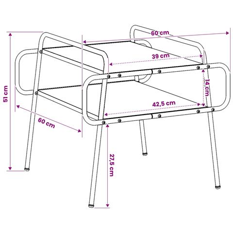 Tavolino da salotto Rovere Sonoma 60 x 60 x 51 cm - Foto 7