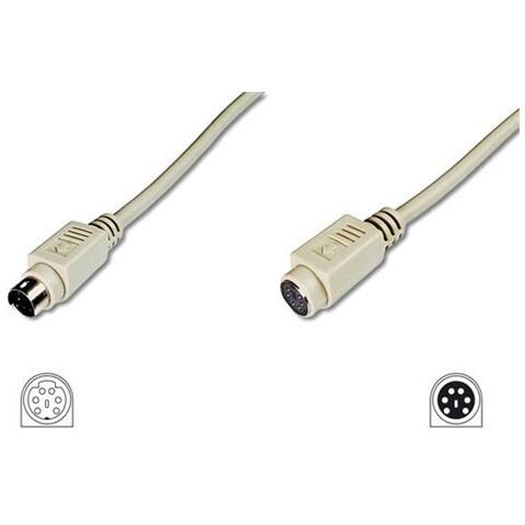 Cavo Prolunga Tastiera E Mouse Minidin Ps2 Connettori 6 Poli Maschio / Femmina Mt. 1.8 Dritto - Foto 1