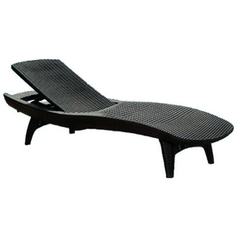 Lettino da giardino sdraio in resina effetto rattan 197x75 antracite - Foto 2