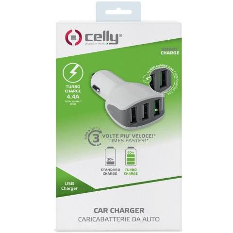 Caricabatterie da Auto 3xUSB 2.0 da 4.4A Colore Bianco - Foto 4