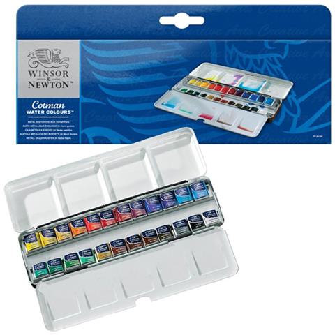 Cotman Blue Box 24 1/2 Godet Scatola Metallo - Foto 1