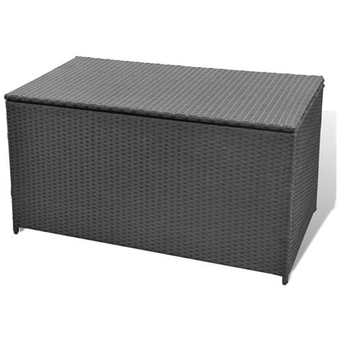Baule da Giardino Nero 120x50x60 cm in Polyrattan - Foto 6