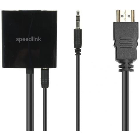 Sl-170006-bk Cavo E Adattatore Video Hdmi Tipo A [ standard] Vga [ d-sub] + 3.5mm Nero (Hdmi To Vga Adapter Hq, Black [ sl-170006-bk])  - Foto 1