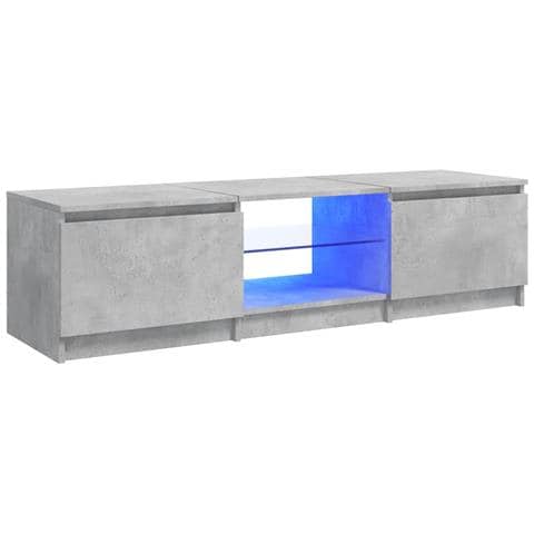Mobile Porta TV con Luci LED Grigio Cemento 140x40x35,5 cm - Foto 1