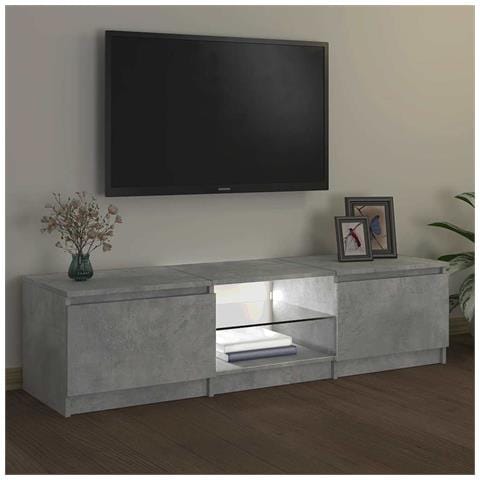 Mobile Porta TV con Luci LED Grigio Cemento 140x40x35,5 cm - Foto 10