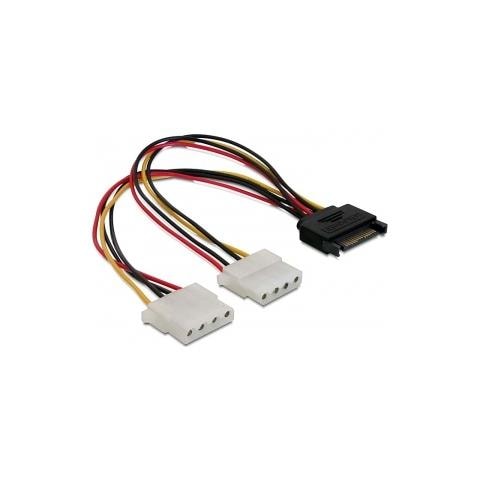 SATA 15pin > 2x 4pin Molex female 20cm, Maschio / femmina, Multi - Foto 1