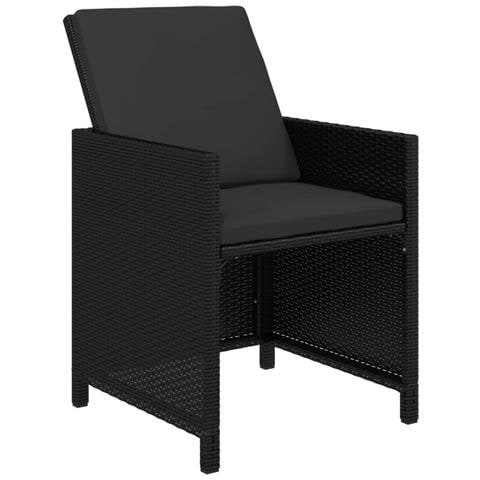 Set Da Pranzo Da Giardino 17 Pz Con Cuscini In Polyrattan Nero - Foto 9