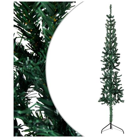 Albero Natale Artificiale Sottile a Metà Supporto Verde 150 cm - Foto 1