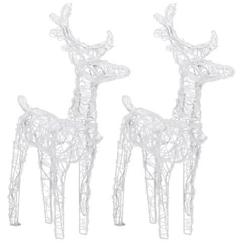 Renne di Natale 2 pz Bianco Caldo 80 LED in Acrilico - Foto 6