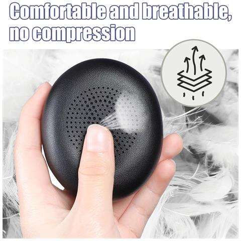 Cuscinetti Auricolari Per Cuffie Jabra Elite 45h / Jabra Evolve2 65 Cuscinetti Di Ricambio 1 Paio Black Jabra Elite 45h / Jabra Evolve2 65 - Foto 12