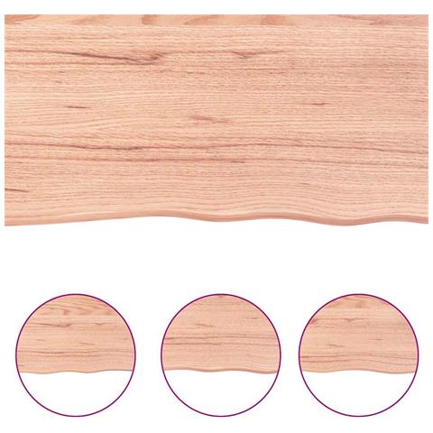 Ripiano Muro Marrone 140x60x (2-6) cm Massello Rovere Trattato - Foto 8