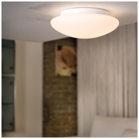 Plafoniera Contemporanea Piccola Ella 1 Luce Acciaio Bianco - Foto 1