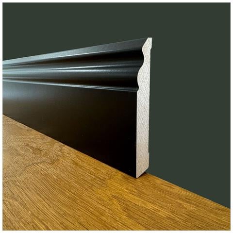 Il Nostro Battiscopa Più Elegante - Ducale Total Black 100x15 In Fibra Di Legno Nero (prezzo Al Metro) - Foto 1