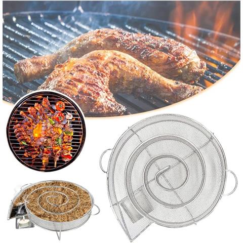 Affumicatore Barbecue Acciaio Inossidabile Fumatore Generatore Fumo 23 X 8 Cm - Foto 2