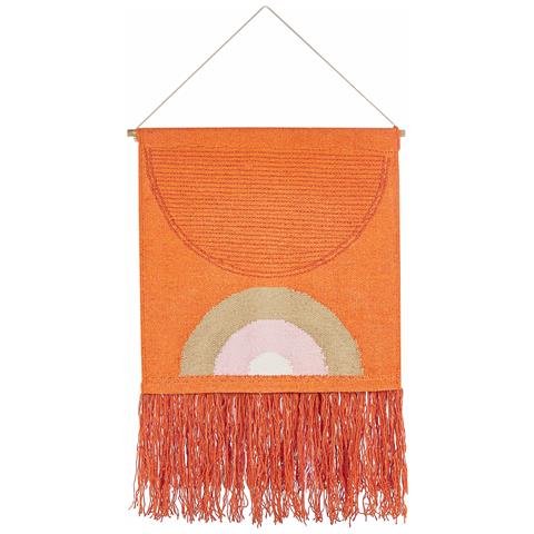 Decorazione Da Parete In Tessuto Kamalia Rettangolare Cotone Arancione - Foto 2