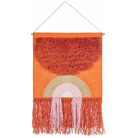 Decorazione Da Parete In Tessuto Kamalia Rettangolare Cotone Arancione - Foto 6