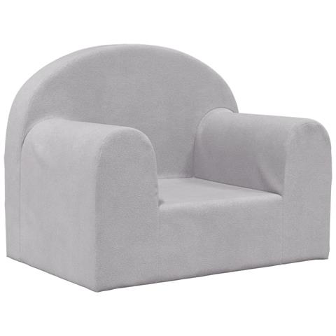 Divano Per Bambini Grigio Chiaro In Morbido Peluche - Foto 1