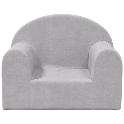 Divano Per Bambini Grigio Chiaro In Morbido Peluche - Foto 2