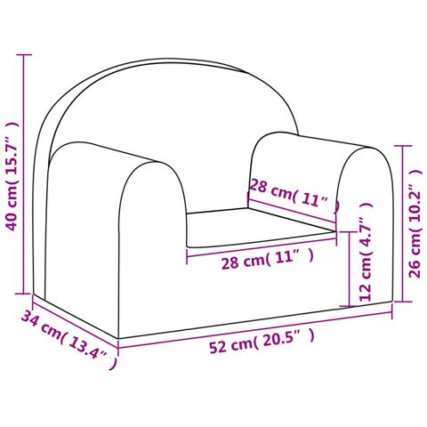 Divano Per Bambini Grigio Chiaro In Morbido Peluche - Foto 6