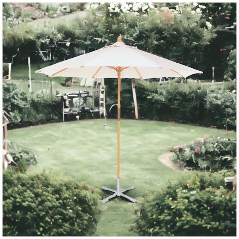 Ombrellone Legno Tondo Arredo Giardino Per Esterni Diametro 300 Cm - Foto 1