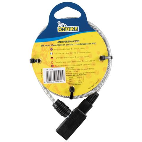 Antifurto A Cavo Per Bicicletta In Acciaio Trasparente- Dimetro 6 Millimetri E Lunghezza 650 Millimetri - Foto 4