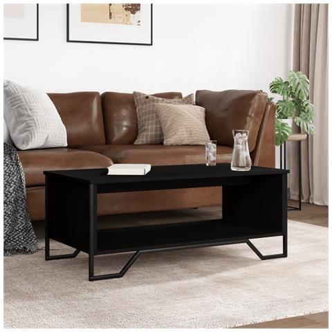 Tavolino Da Salotto Nero 100x51x40 Cm In Legno Multistrato - Foto 3