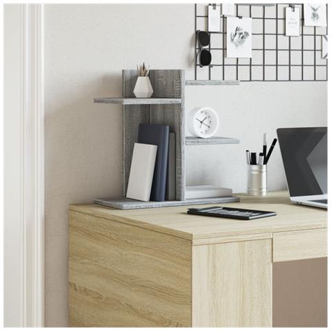 Organizer Scrivania Grigio Sonoma 42x21,5x42 Cm Multistrato - Foto 2