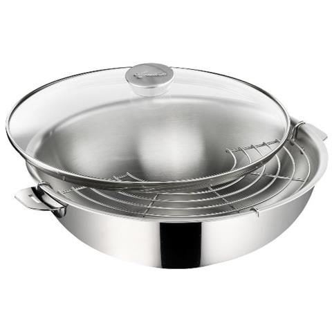 Wok Da 30 Cm Con Coperchio In Vetro - 12138042230 - Foto 1