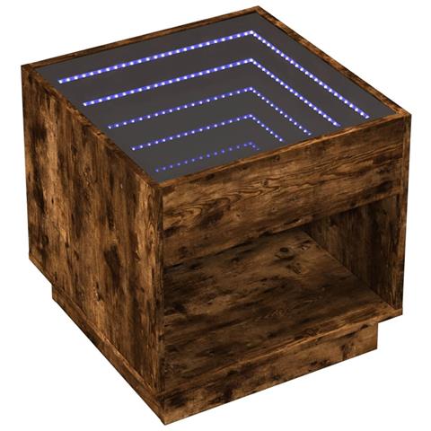 Comodino Con Led Infinity Rovere Fumo 50x50x50 Cm - Foto 3