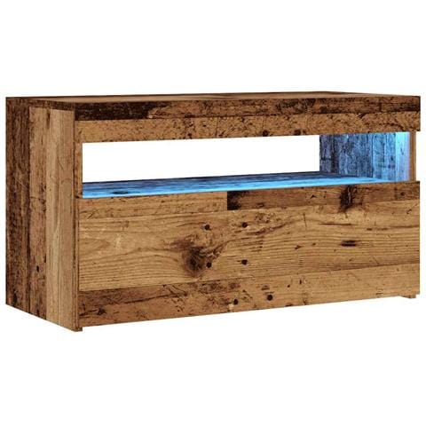 Mobile Porta Tv Con Led Legno Antico 75x35x40 Cm Multistrato - Foto 3