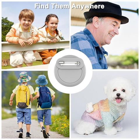 Custodia In Silicone Per Airtag Con Portachiavi Grey - Foto 4