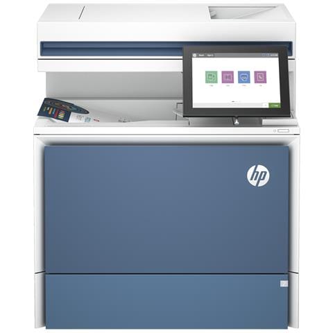 Stampante Multifunzione Color LaserJet Enterprise MFP 5800dn Stampa Copia Scansione Fax ADF 100 Fogli Touchscreen 8" 43 ppm A4 Colore Bianco Blu - Foto 1