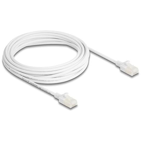 Cavo di rete RJ45 Cat. 6A maschio-maschio con chiusura robusta per uso industriale U /UTP Slim da 5 m bianco - Foto 1