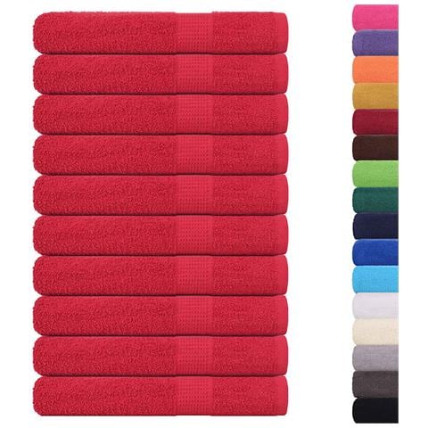 Asciugamani 10 Pz Rossi 100x200 Cm 360 G/m 100% Cotone - Foto 2