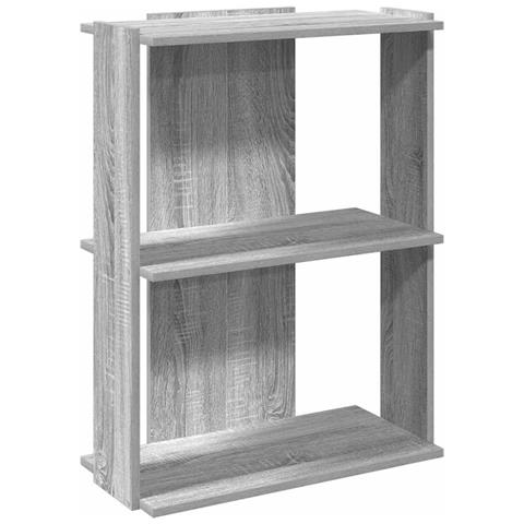 Libreria A 3 Ripiani Grigio Sonoma 60x30x80cm Legno Multistrato - Foto 2
