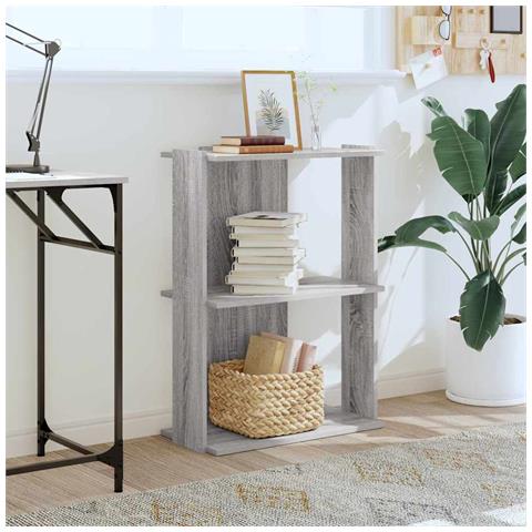 Libreria A 3 Ripiani Grigio Sonoma 60x30x80cm Legno Multistrato - Foto 3